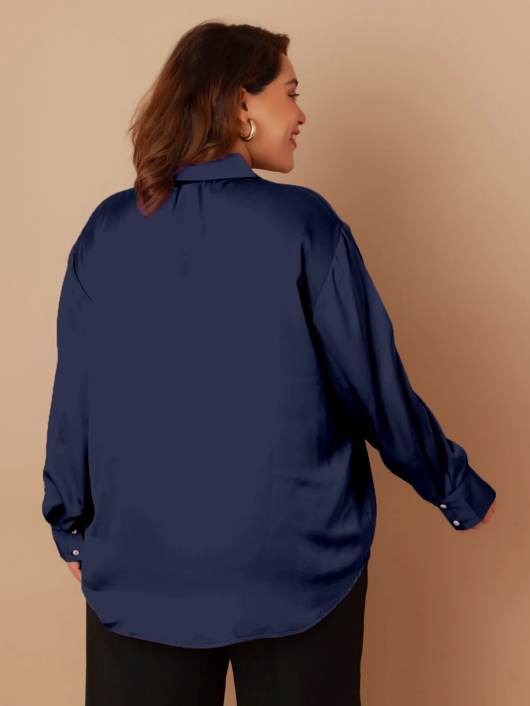 Navy Solid Buttoned Shirt