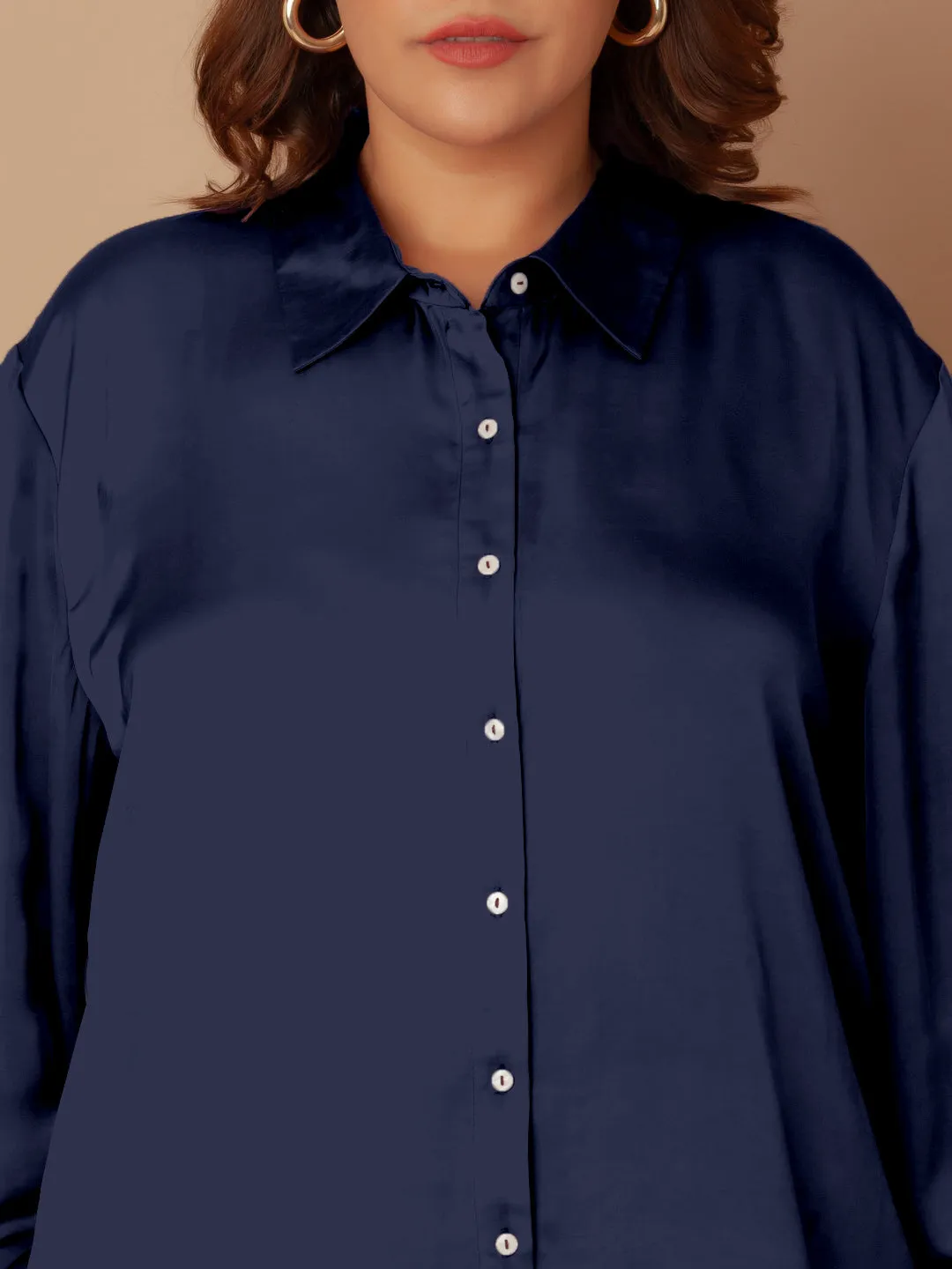 Navy Solid Buttoned Shirt