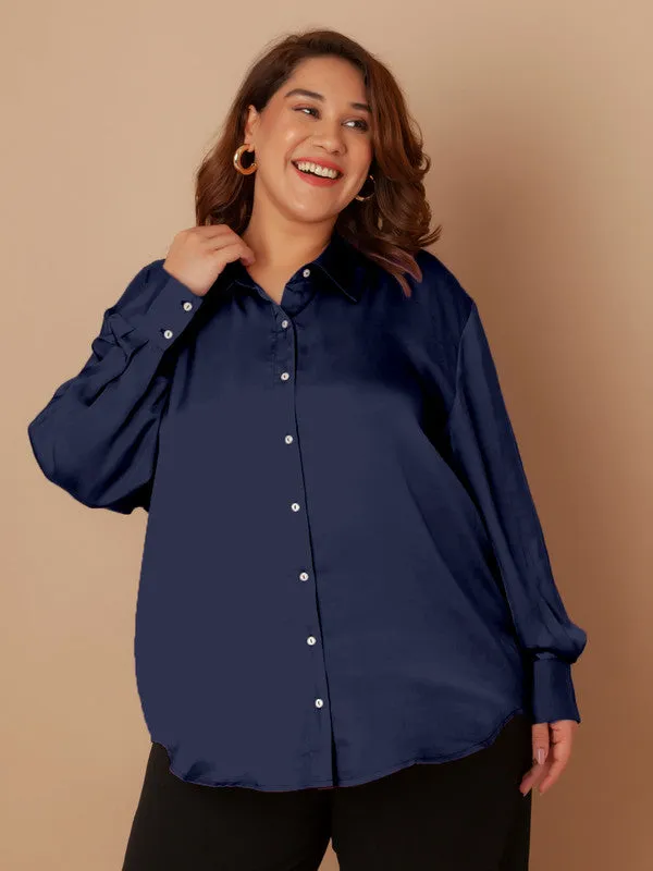 Navy Solid Buttoned Shirt