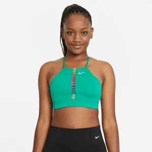Nike Women's Dri-Fit Indy Rainbow Ladder Light Support Sports Bra (Neptune Green)
