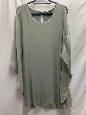 NWOT - SOFT SURROUNDINGS grey sage Morlaix Silk Dress - M | 10-12