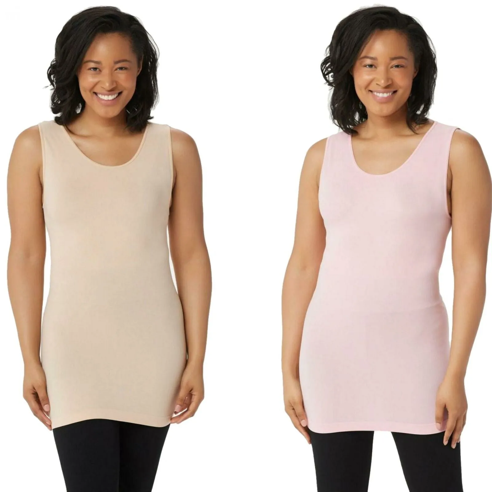 NWT Skinnytees Set Of 2 Full Coverage Layering Tanks. A351773 One Size