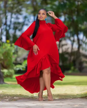 Nyakach Shift Dress - Red