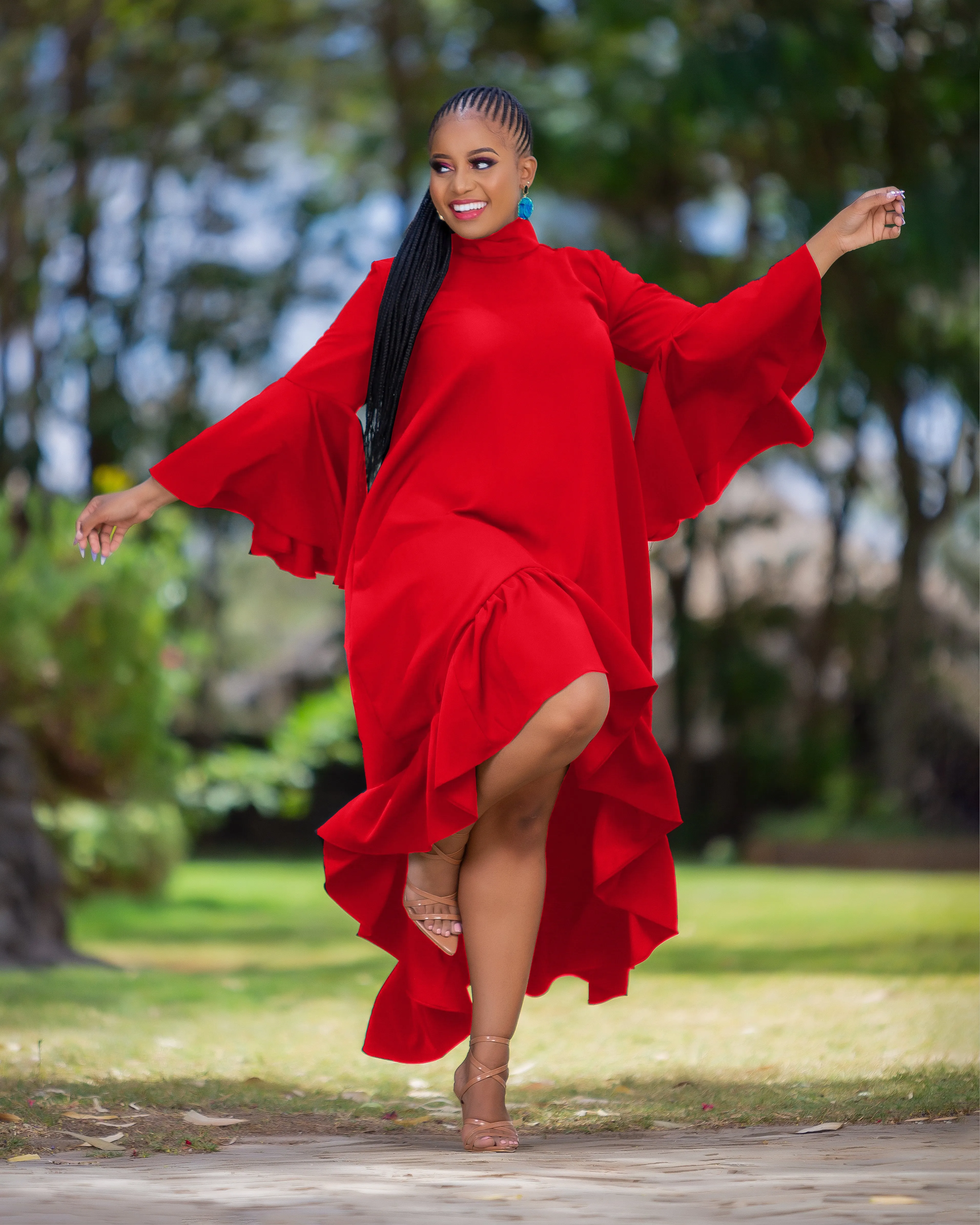 Nyakach Shift Dress - Red