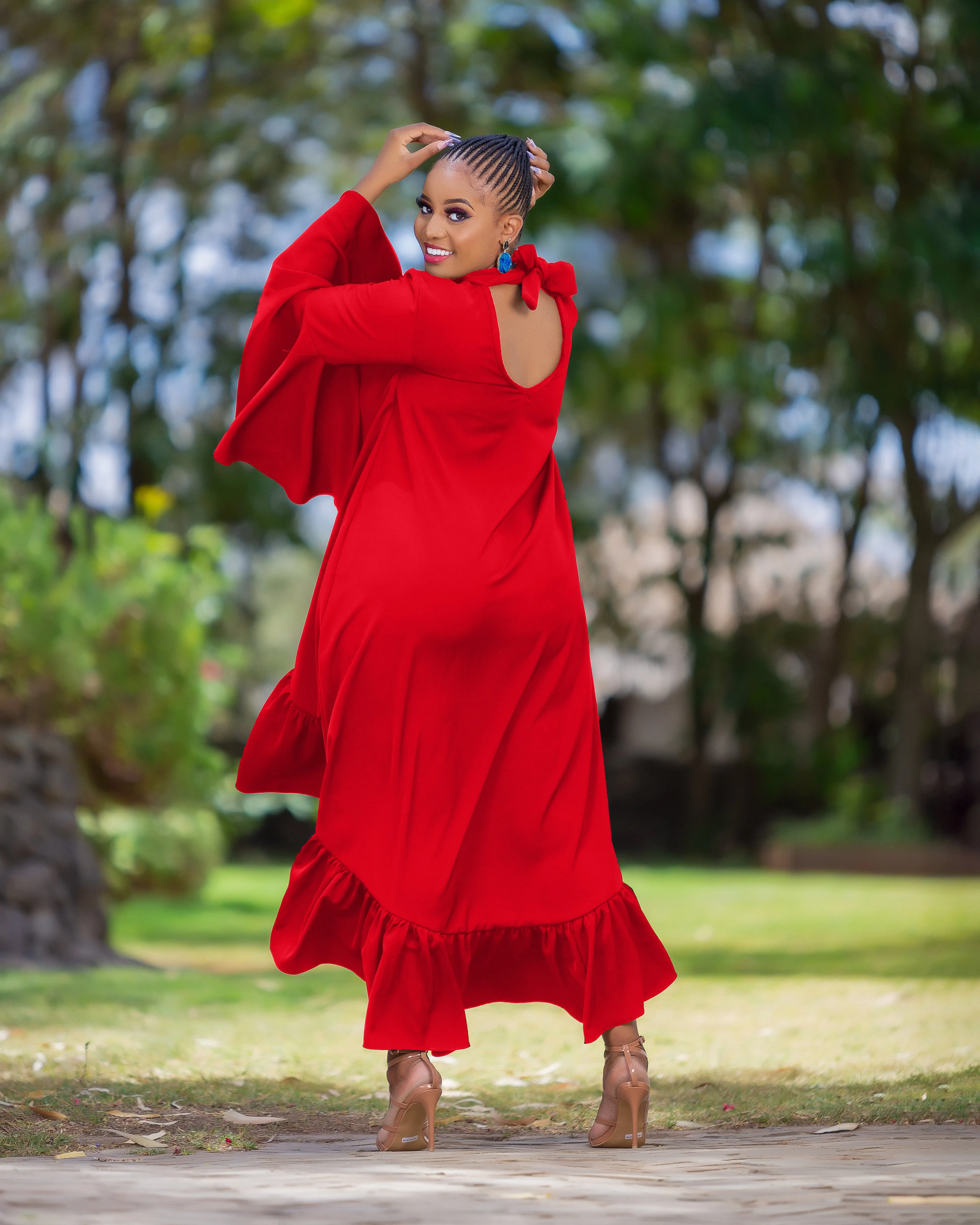 Nyakach Shift Dress - Red