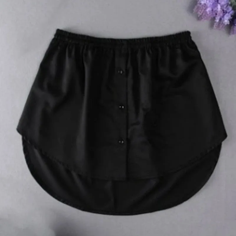 Obsidian Phoenix Adjustable Shirt Blouse Extender - Faux Layering Mini Skirt with Split Hemline, Perfect for Layering