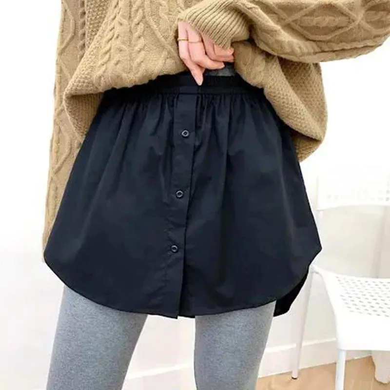 Obsidian Phoenix Adjustable Shirt Blouse Extender - Faux Layering Mini Skirt with Split Hemline, Perfect for Layering