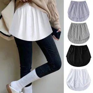 Obsidian Phoenix Adjustable Shirt Blouse Extender - Faux Layering Mini Skirt with Split Hemline, Perfect for Layering