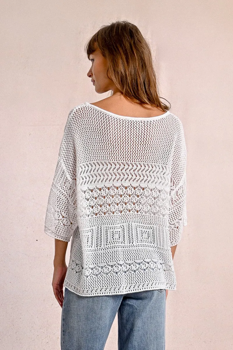 OPENWORK KNIT SWEATER