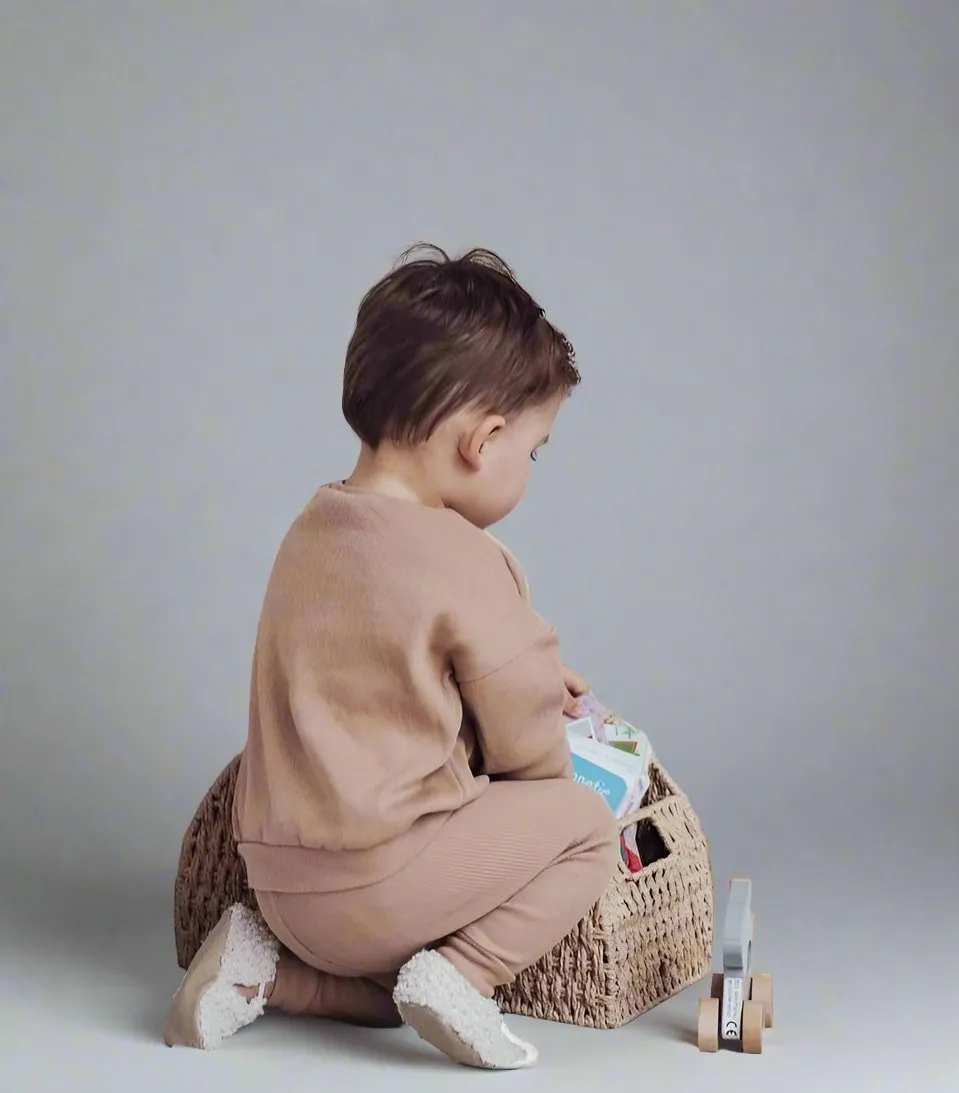 Organic Cotton Sweater/Jogger Set - Tan