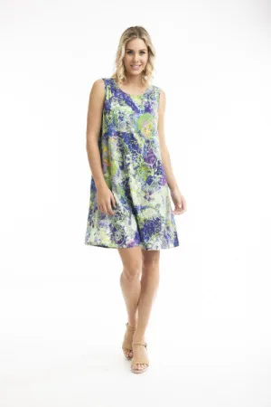 Orientique Printed Dress Shift Flaired