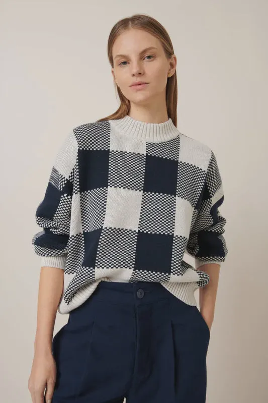 Otti Jumper - Navy Check
