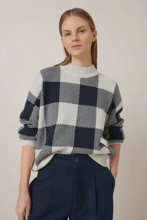 Otti Jumper - Navy Check