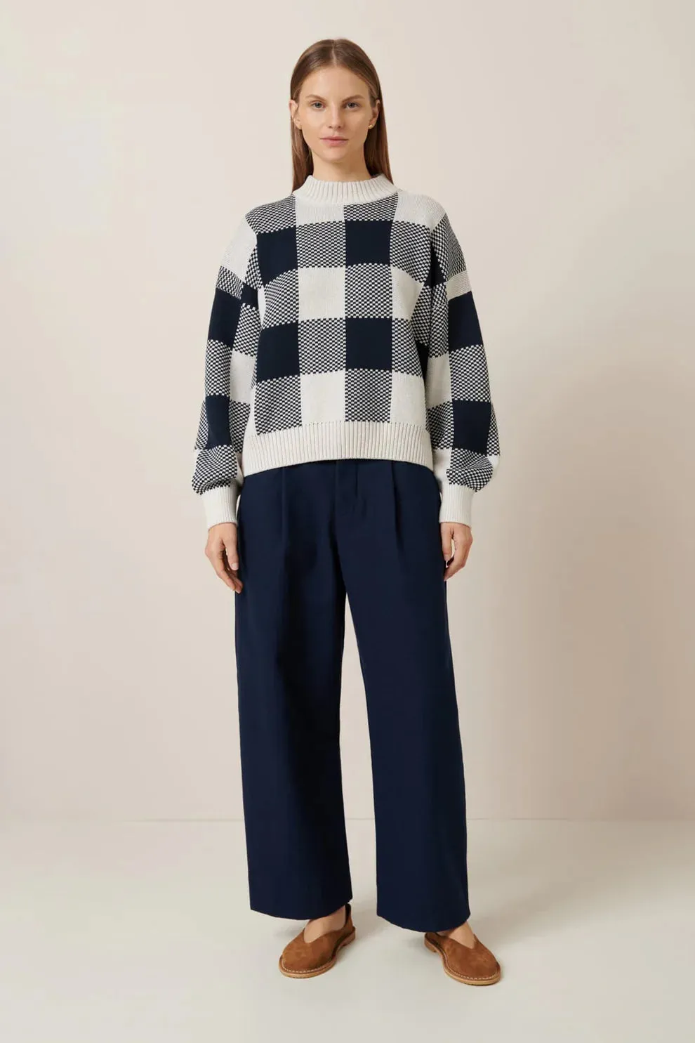 Otti Jumper - Navy Check