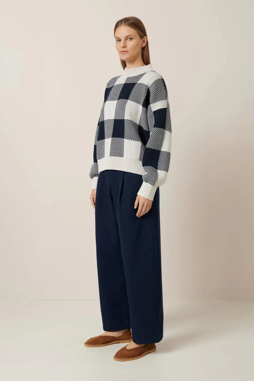 Otti Jumper - Navy Check