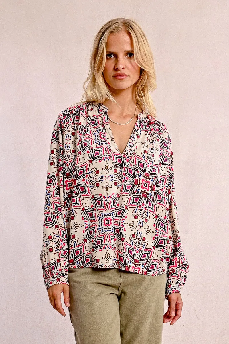 OVERSIZED PRINTED BLOUSE