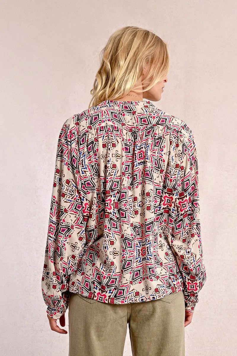 OVERSIZED PRINTED BLOUSE