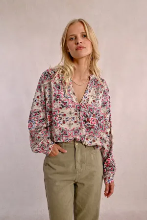 OVERSIZED PRINTED BLOUSE