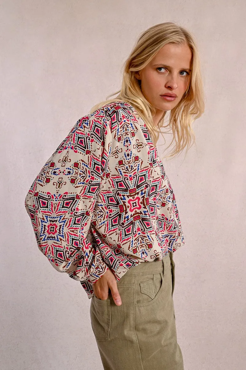 OVERSIZED PRINTED BLOUSE