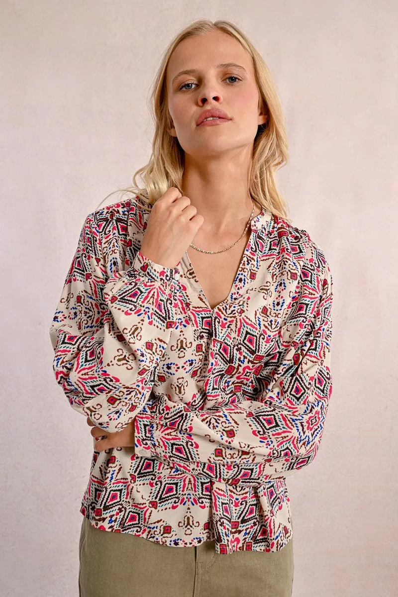 OVERSIZED PRINTED BLOUSE