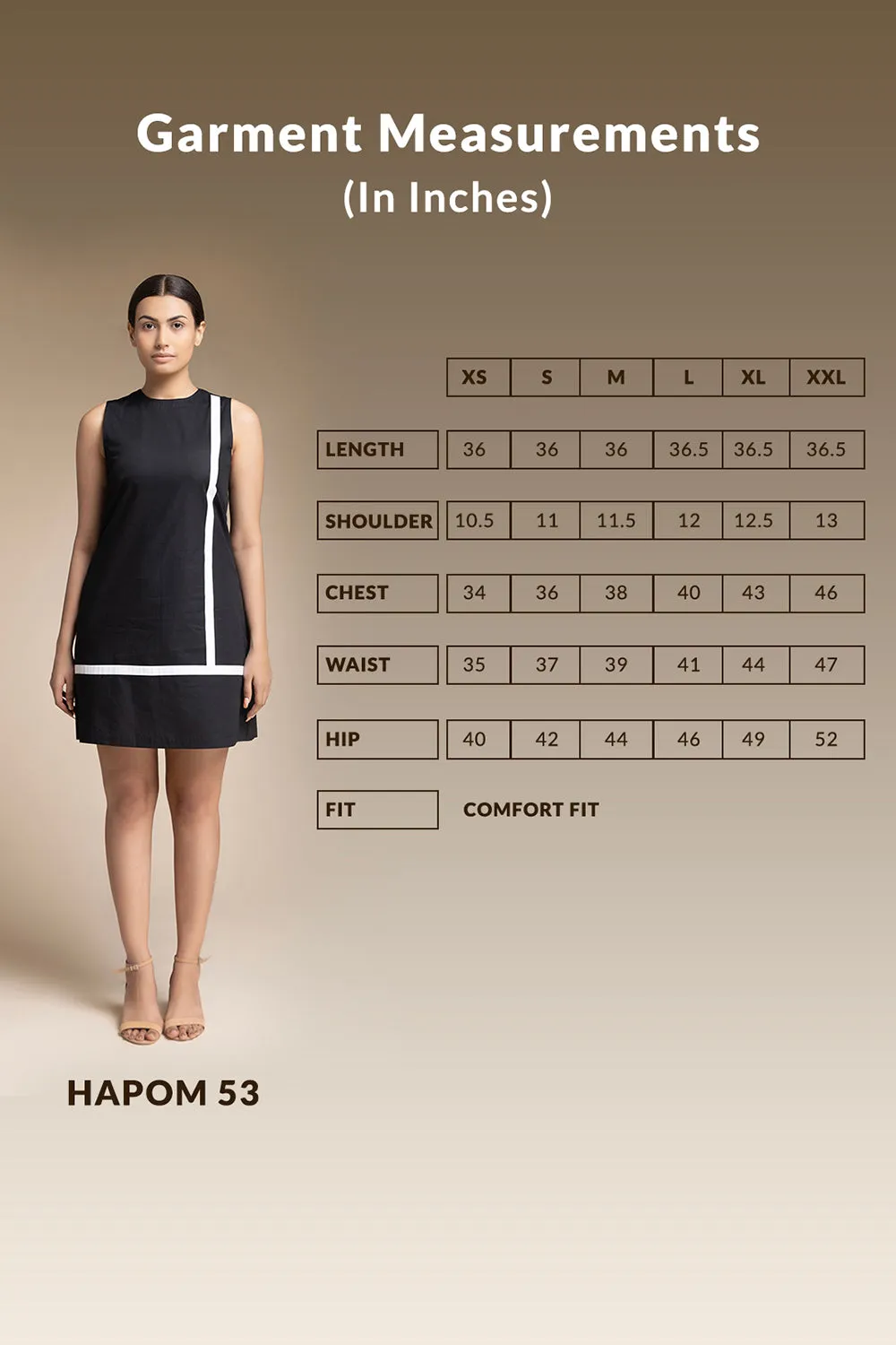 Pack Neck Shift Dress - Black