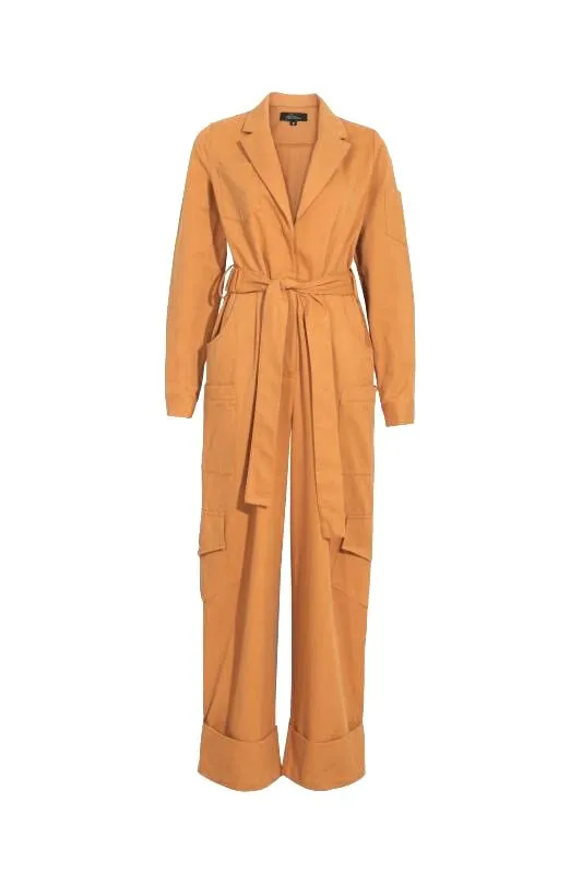 Pantora Women's Nicole Utility Jumpsuit, Orange, Large
