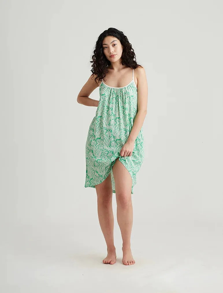 Papinelle - Sophia Paisley Strappy Midi Nightie | Spearmint