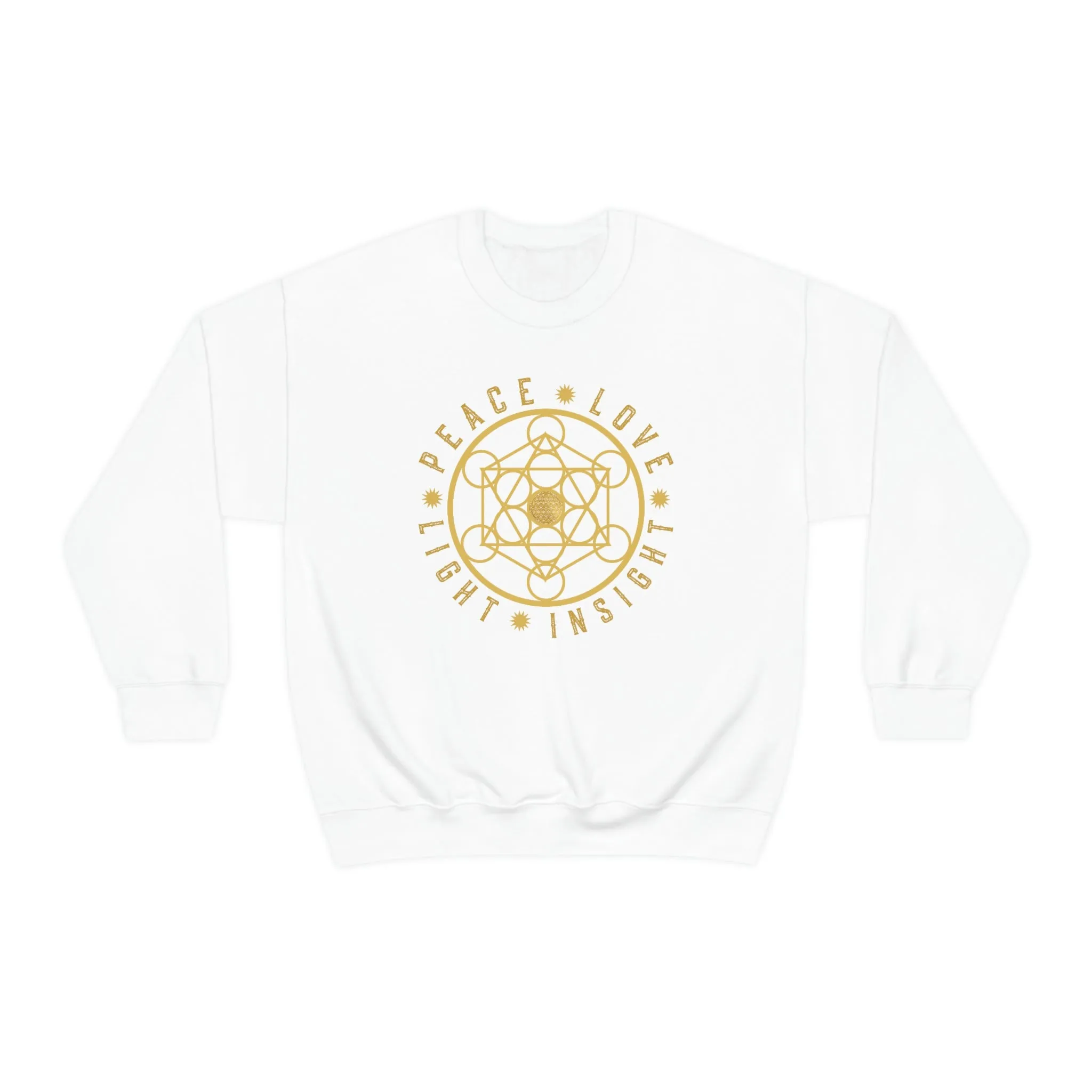 PEACE LOVE LIGHT INSIGHT - Unisex Heavy Blend™ Crewneck Sweatshirt