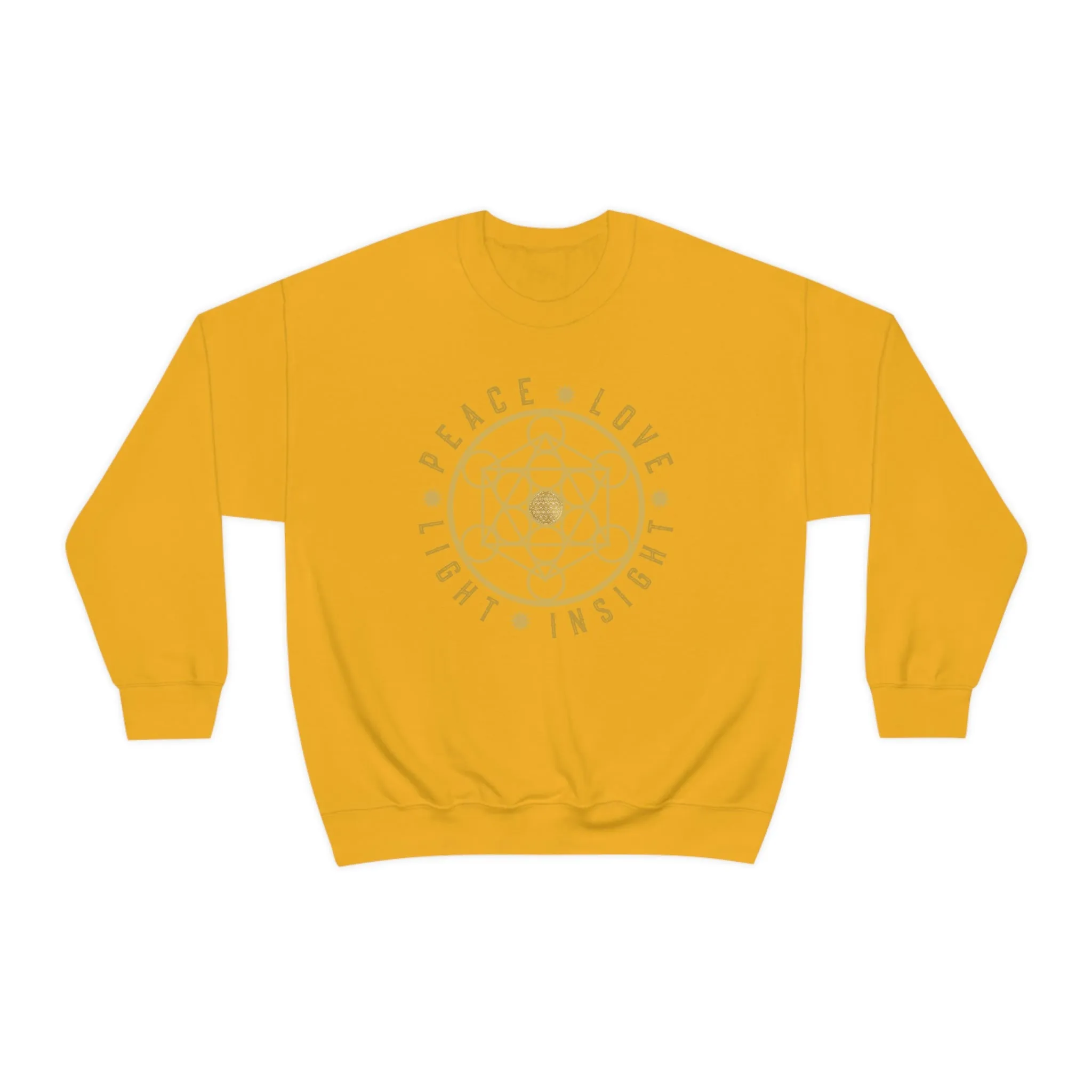PEACE LOVE LIGHT INSIGHT - Unisex Heavy Blend™ Crewneck Sweatshirt