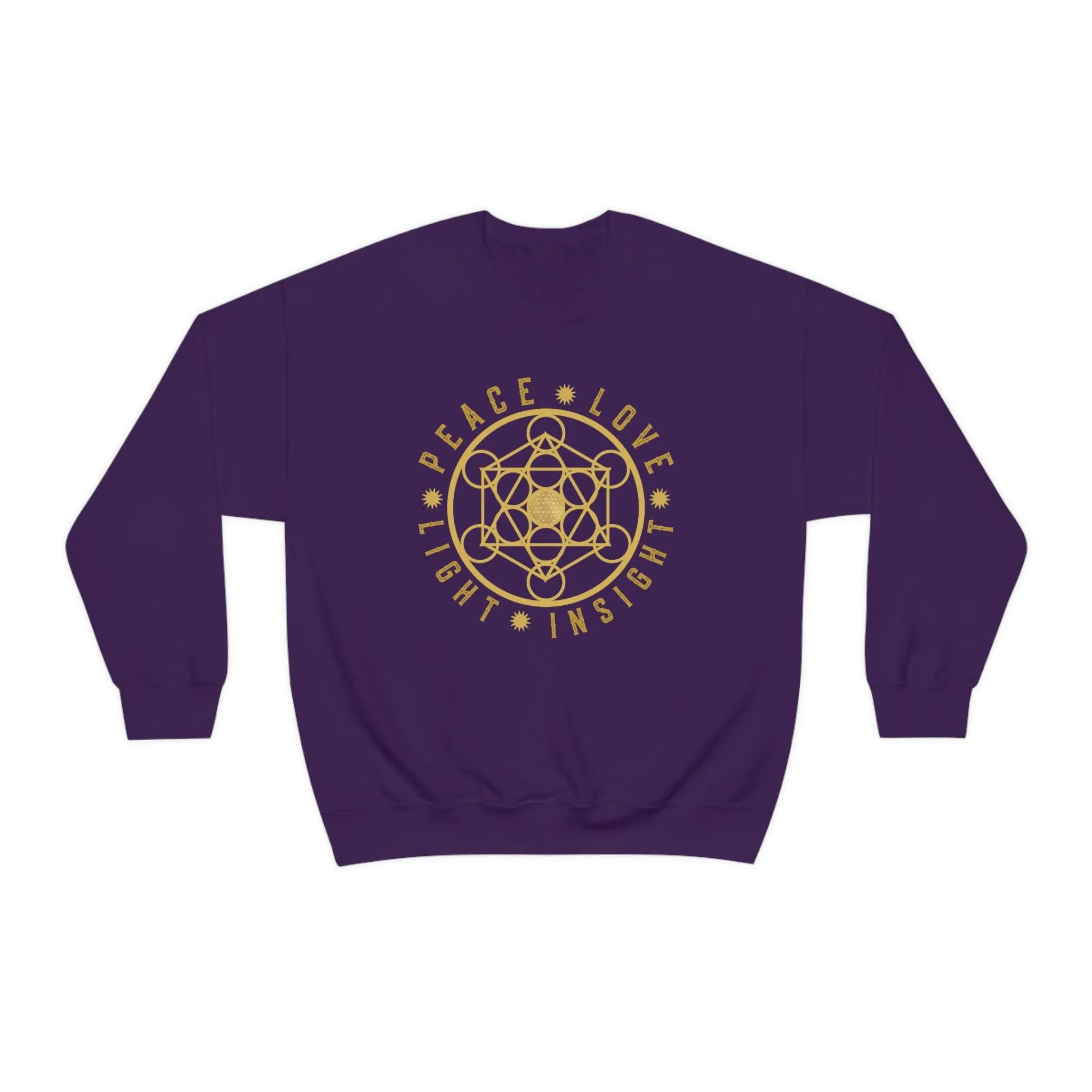 PEACE LOVE LIGHT INSIGHT - Unisex Heavy Blend™ Crewneck Sweatshirt