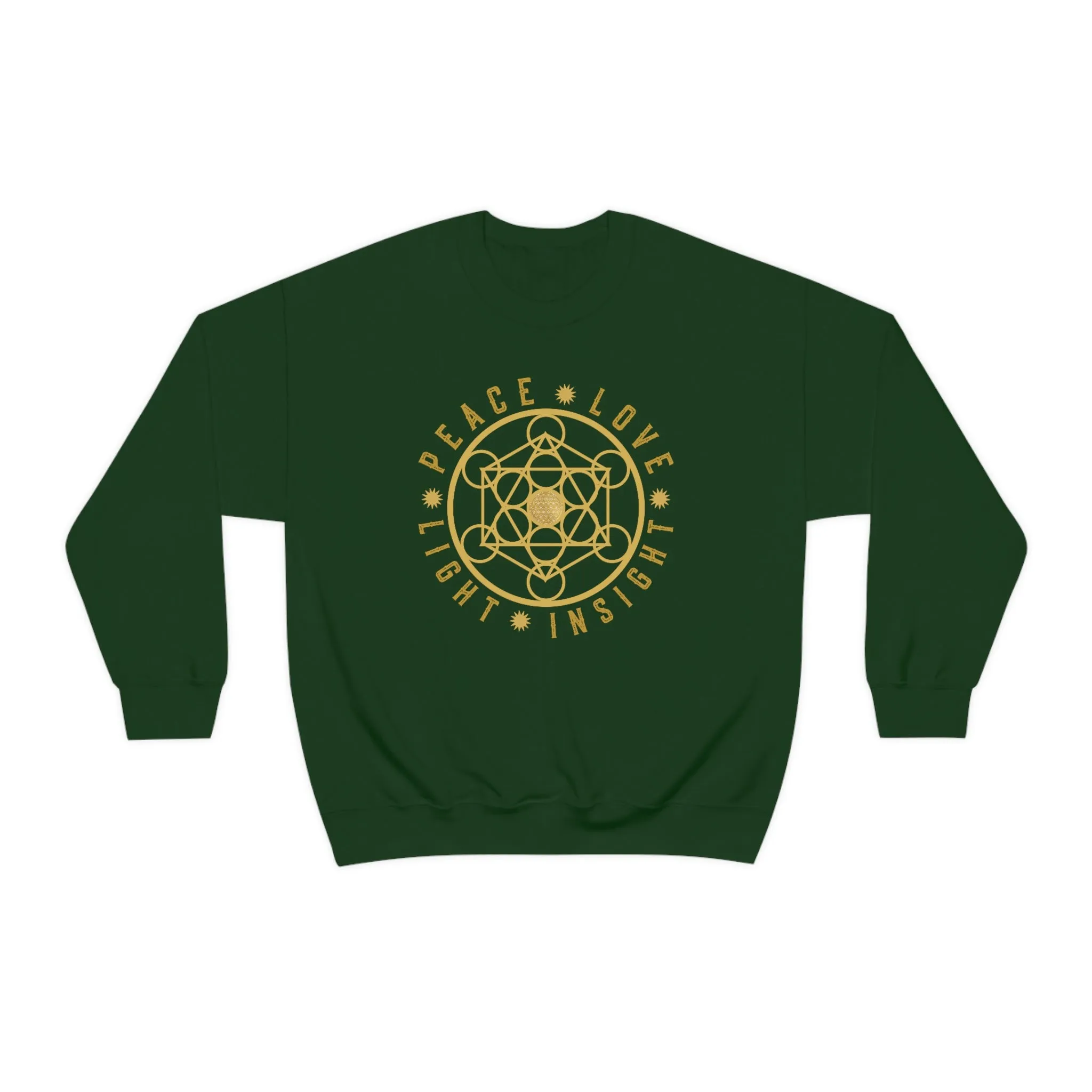 PEACE LOVE LIGHT INSIGHT - Unisex Heavy Blend™ Crewneck Sweatshirt