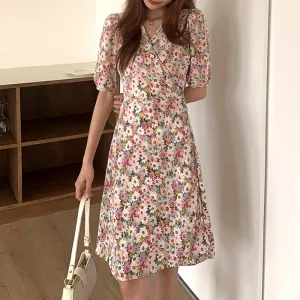 Pink A Line Knee Length Dress
