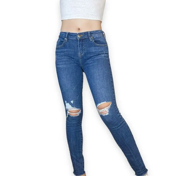 Pistola Distressed Midrise Skinny Jeans Size 25