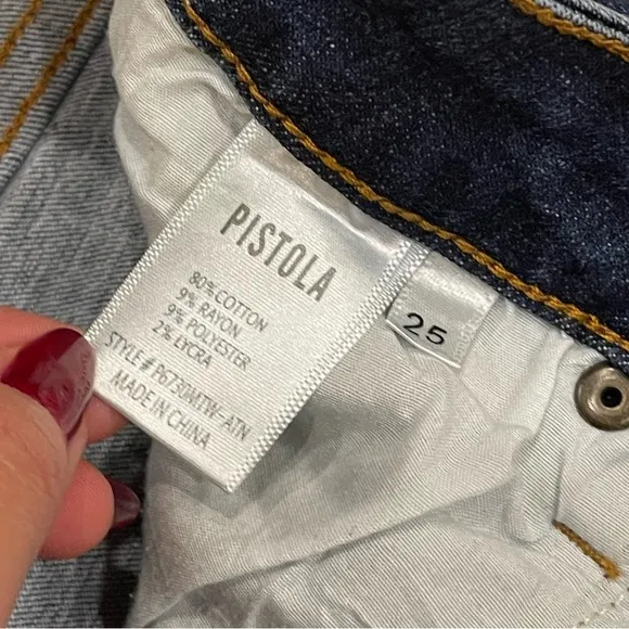 Pistola Distressed Midrise Skinny Jeans Size 25
