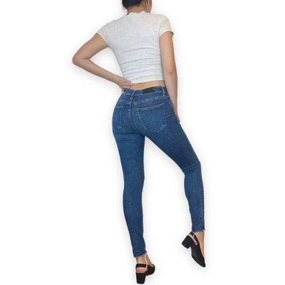 Pistola Distressed Midrise Skinny Jeans Size 25