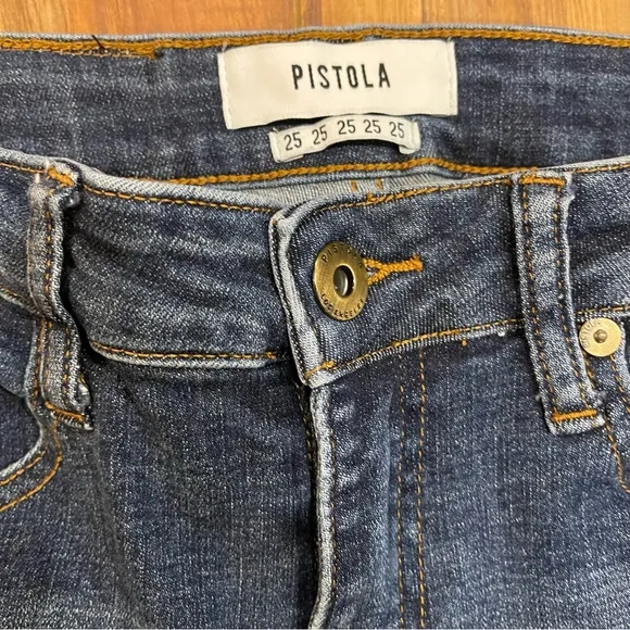 Pistola Distressed Midrise Skinny Jeans Size 25