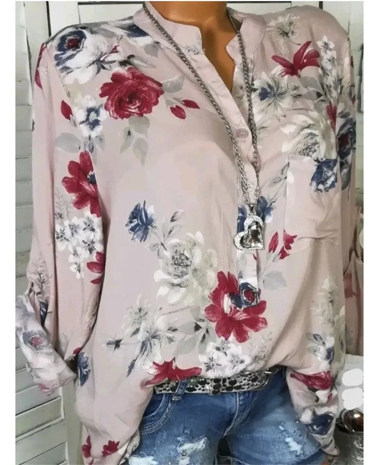 Plus Size Printed Women's Blouse