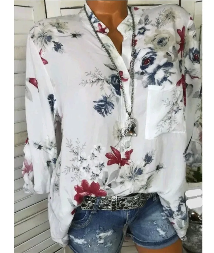 Plus Size Printed Women's Blouse