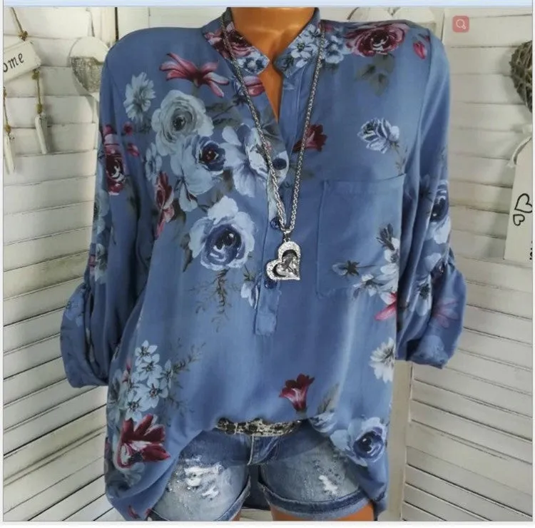 Plus Size Printed Women's Blouse