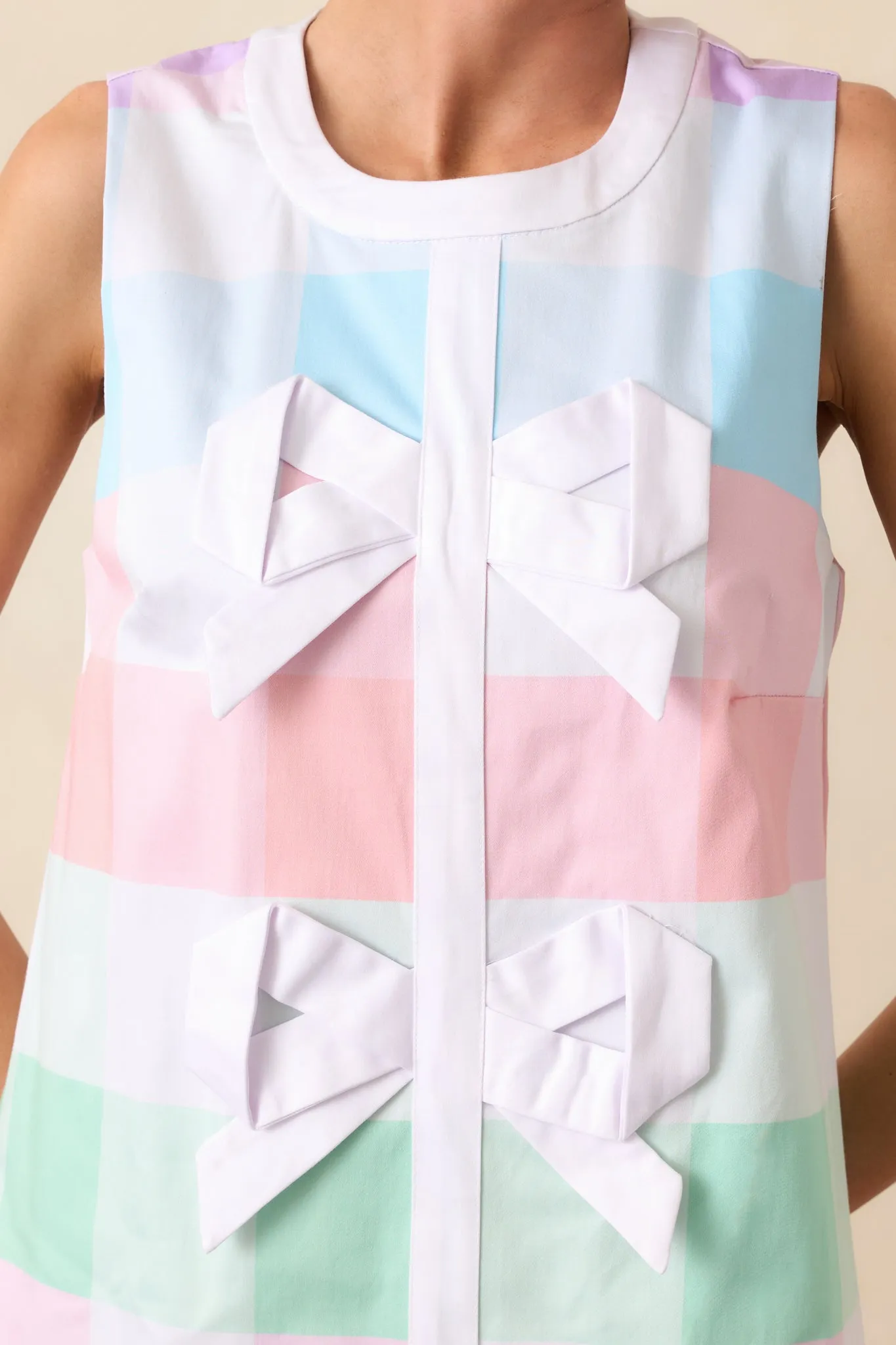 Prescott Pastel Plaid Cotton Shift Dress