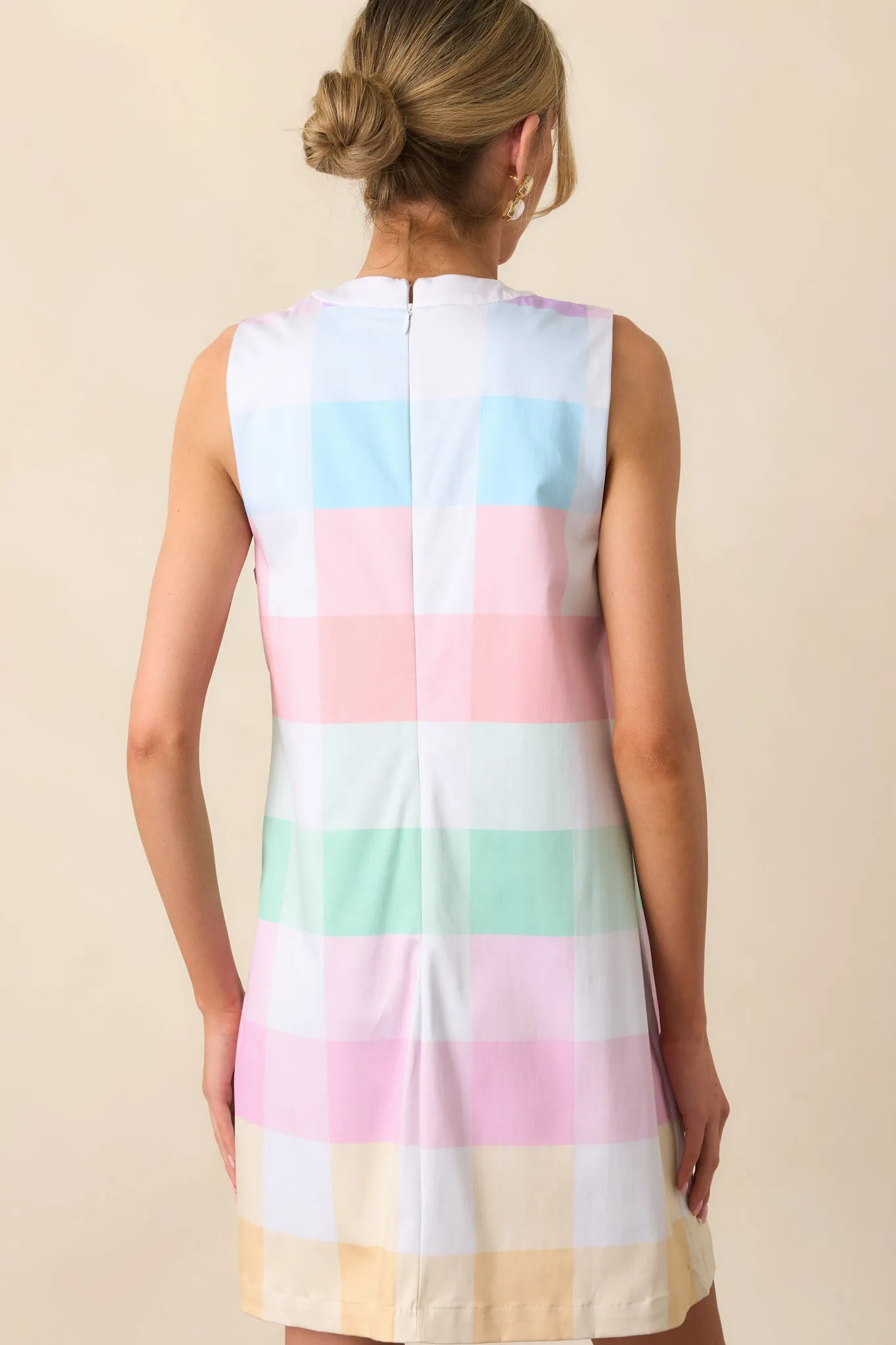 Prescott Pastel Plaid Cotton Shift Dress