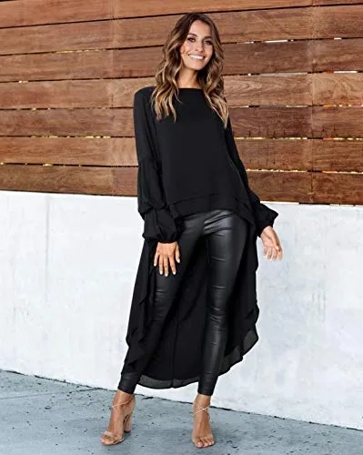 PRETTYGARDEN Women's High Low Casual Tops