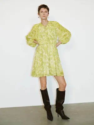 Printed Shirred A-Line Dresses