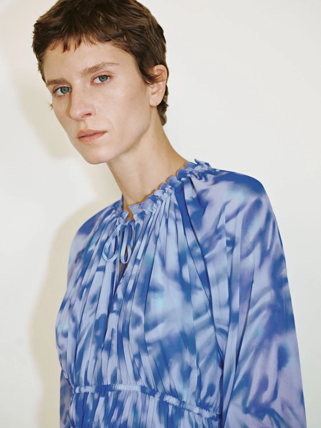 Printed Shirred A-Line Dresses