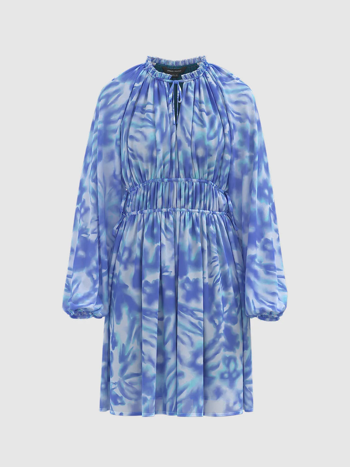 Printed Shirred A-Line Dresses