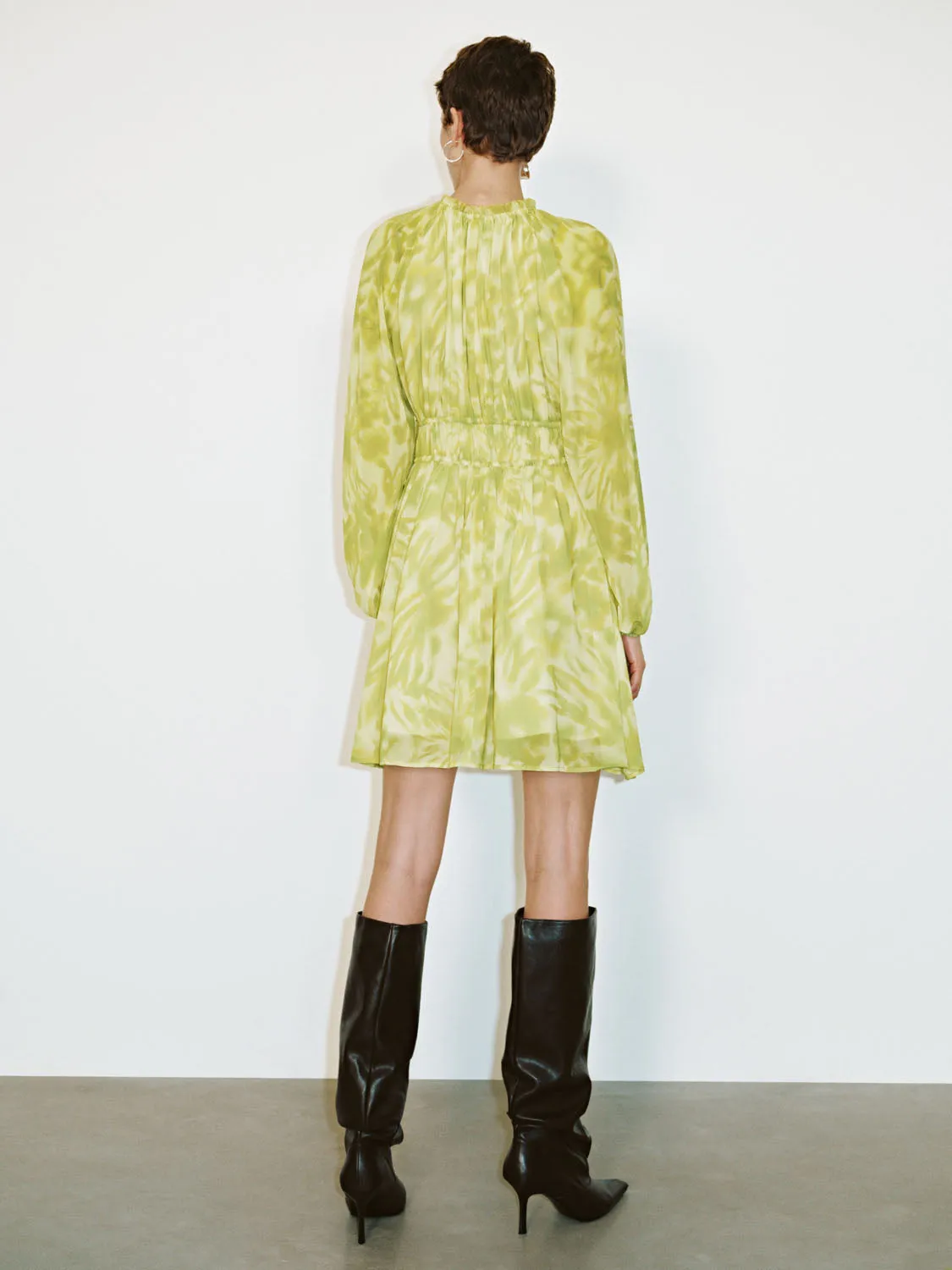 Printed Shirred A-Line Dresses