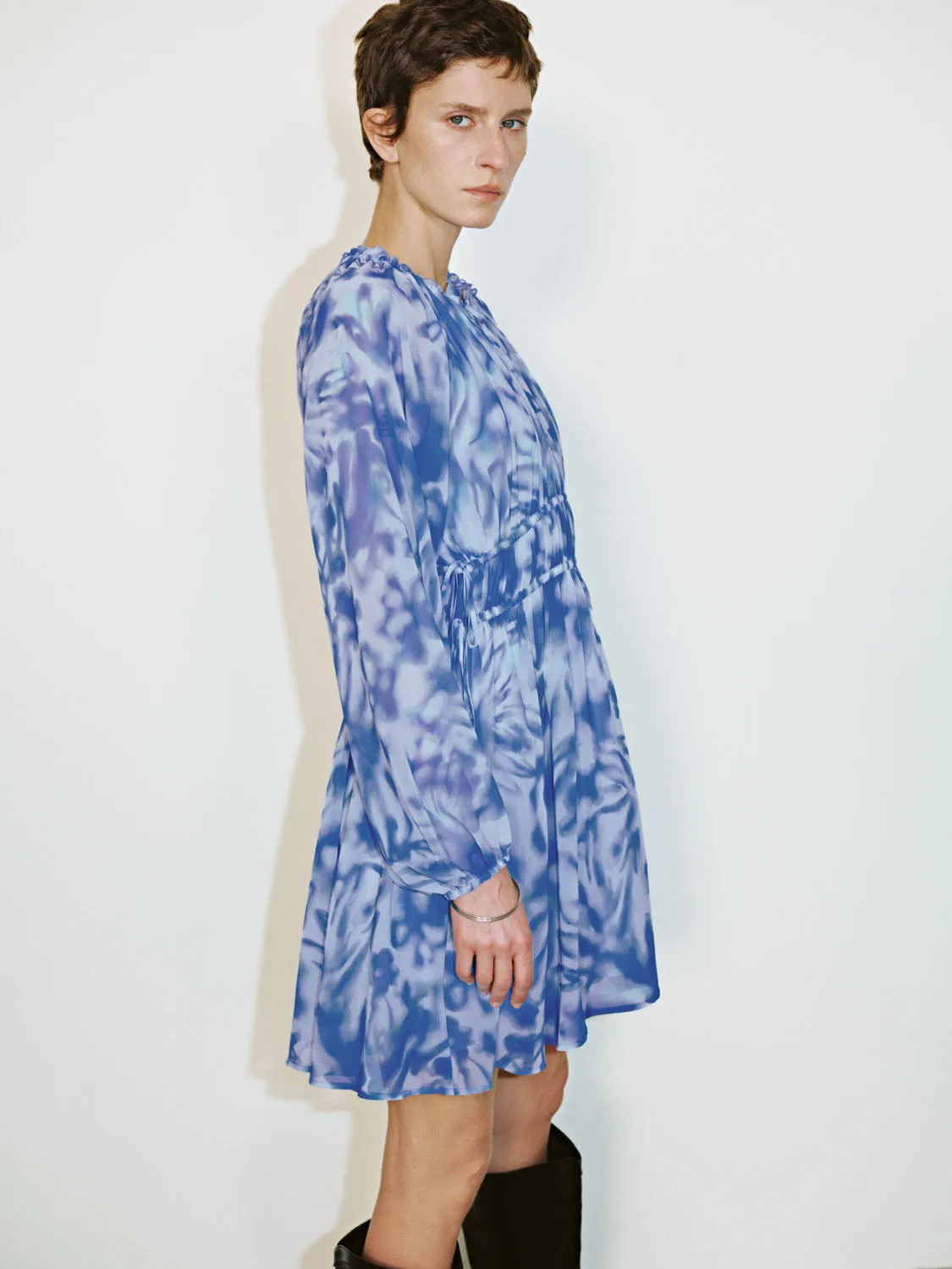 Printed Shirred A-Line Dresses