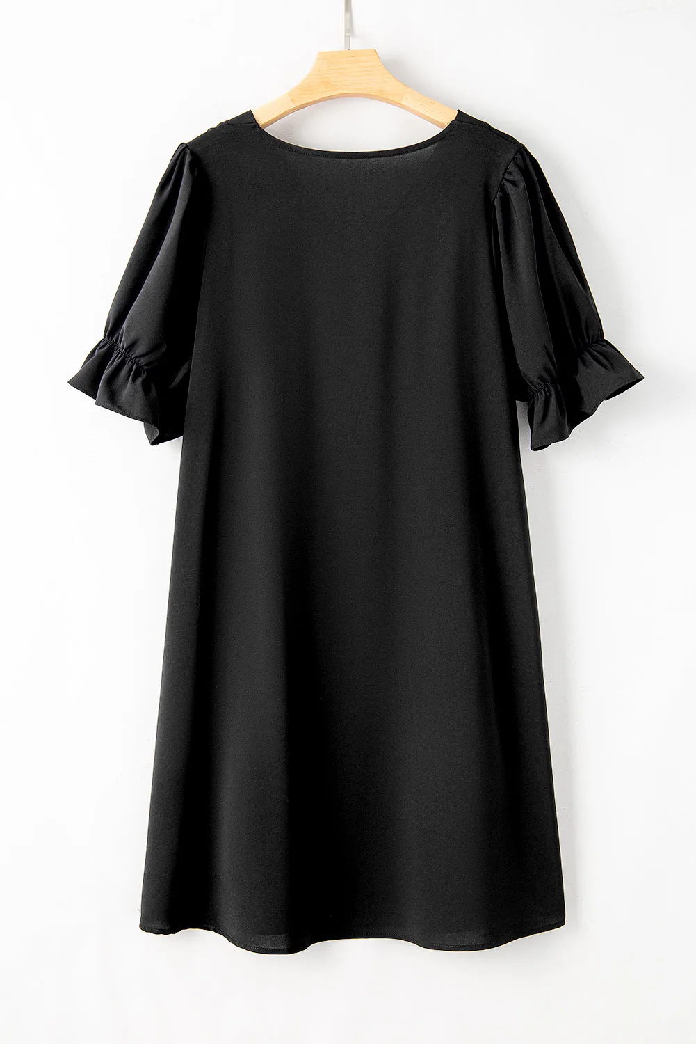 Puff Sleeve Plus Size Mini Dress