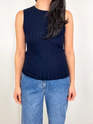 Rd Top Ribbed Sleeveless in Midnight