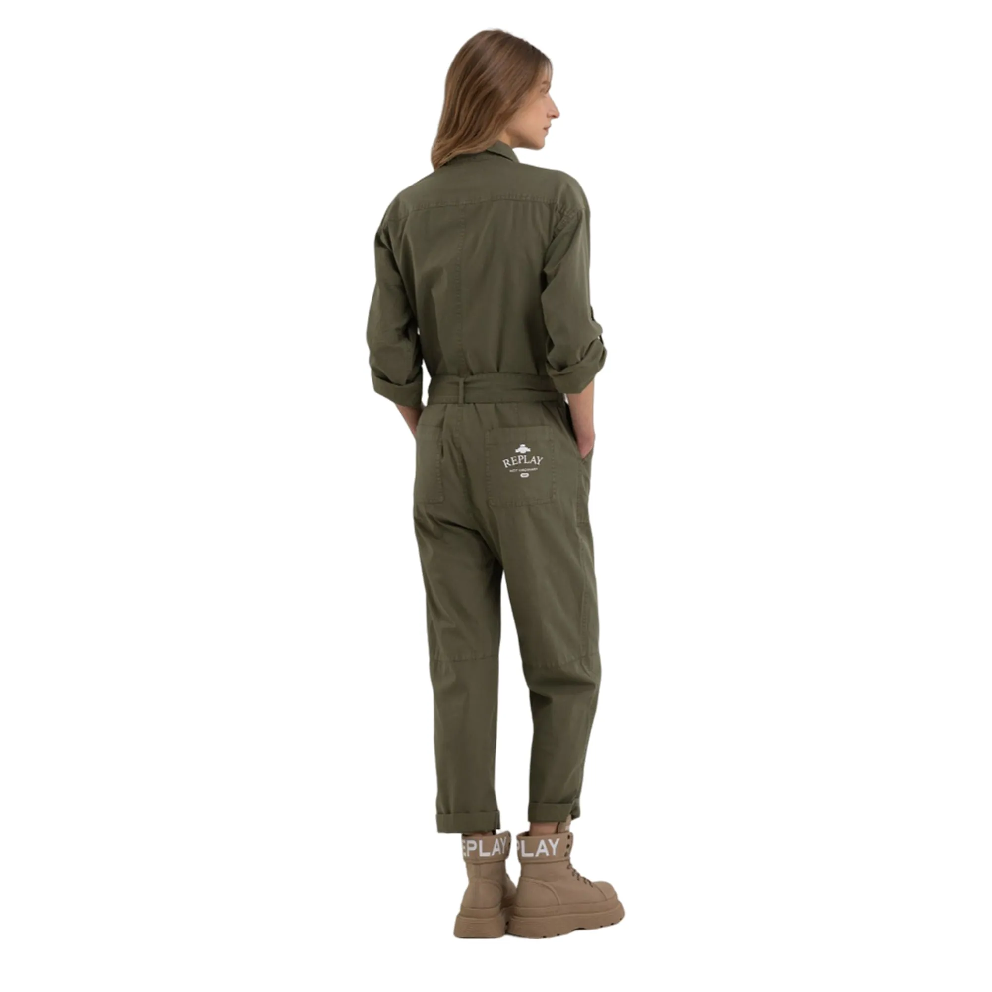 Replay Women's Denim Long Overalls with Pockets